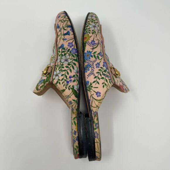 Gucci Pink Micro New Flora Horsebit Mules (Size 36.5 EU) - Picture 10 of 14